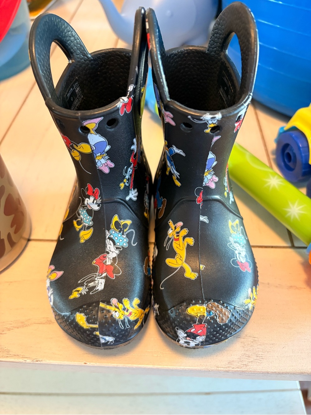 Toddler Crocs Black Mickey Mouse Rain Boots - Size 7